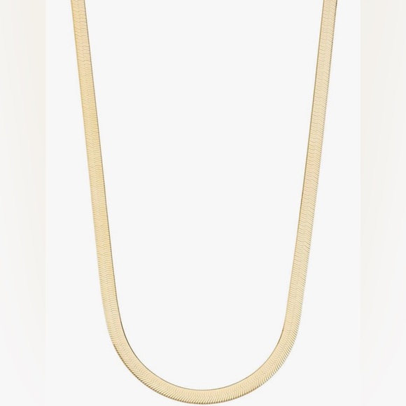 Gold-Plated Sterling Silver Herringbone Necklace - Picture 5 of 6